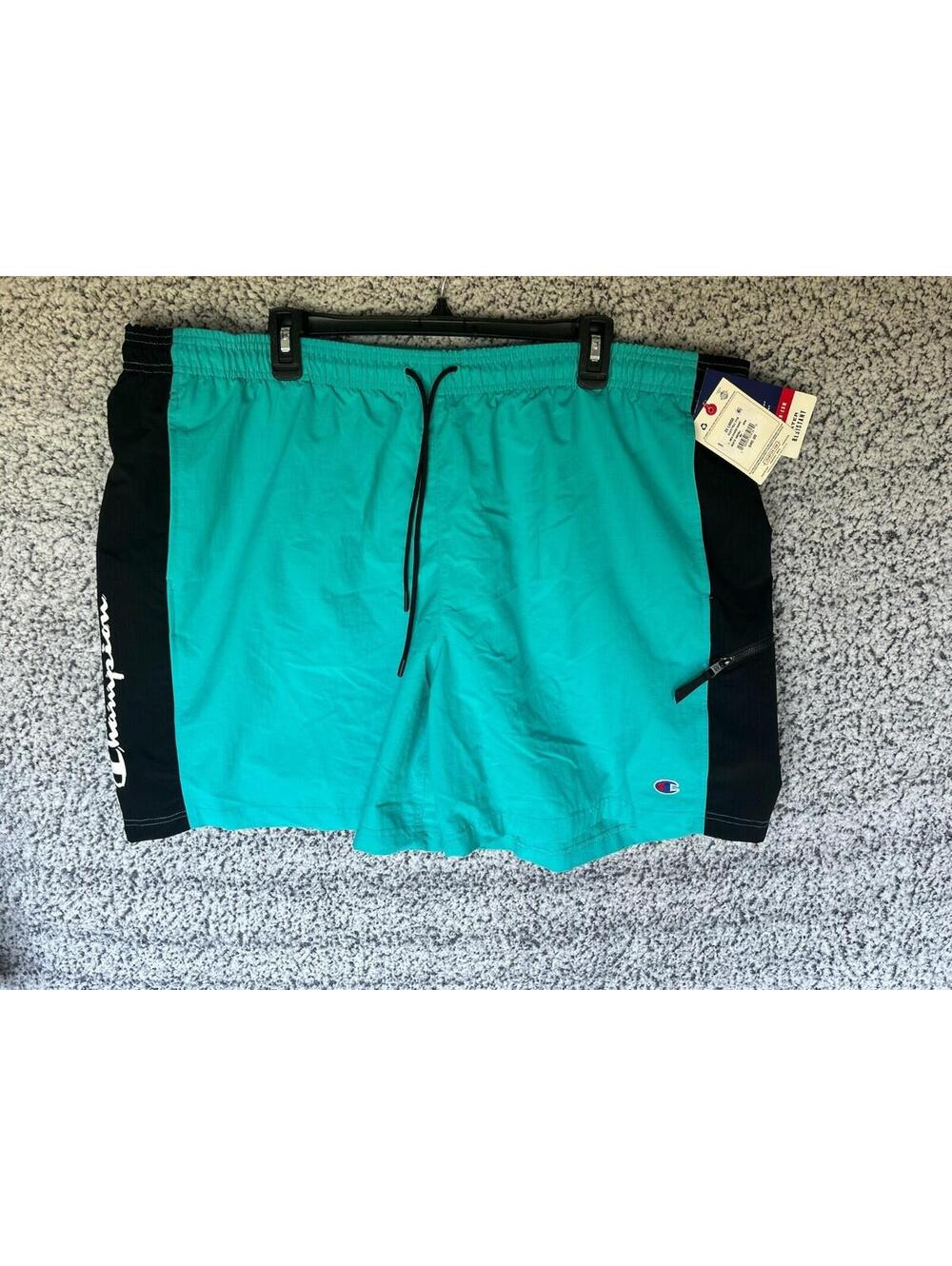 Champion 7” Hybrid Shorts Mens 2XL Electric Cyan Swim Athletic NWT